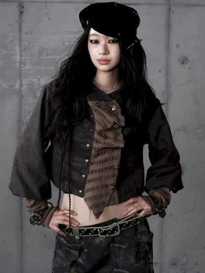 Knit Suede Short Hooded Jacket【s0000014120】