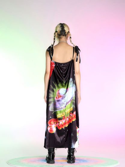 Silk halter dress【s0000007159】