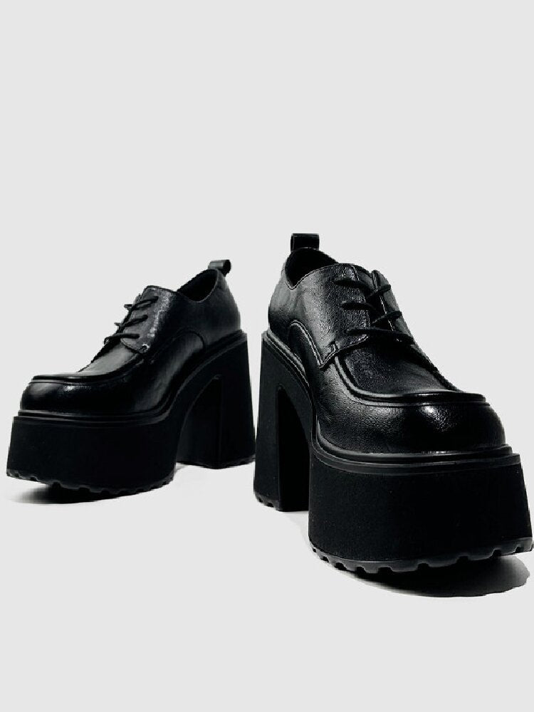 Y2K Thick Soled Punk Leather Shoes【s0000015717】
