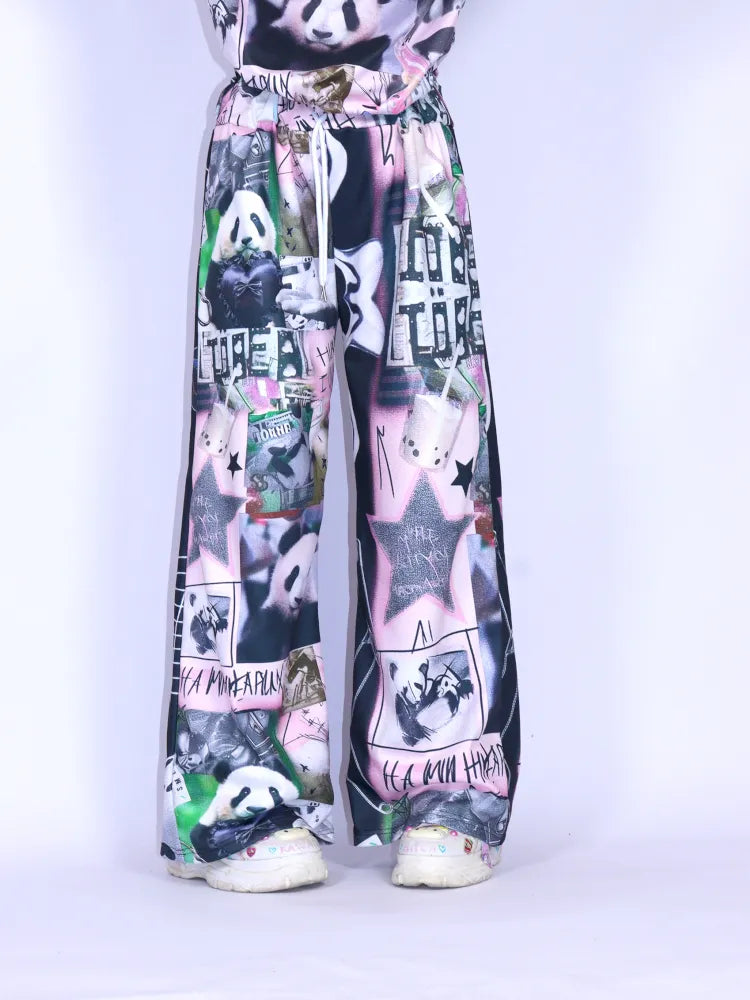 Panda Relaxed-Fit Wide-Leg Pants【s0000013976】