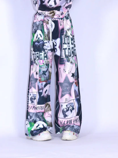 Panda Relaxed-Fit Wide-Leg Pants【s0000013976】