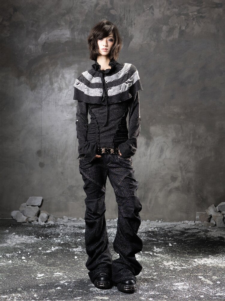 Double Waist Scimitar Denim Pants【s0000015945】