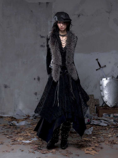 Tie-Front Shearling Vest【s0000014459】