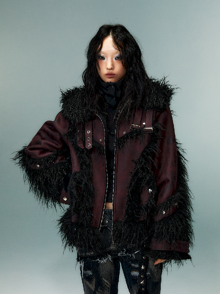 Lapel Suede Eco-Fur Warm Coat【s0000011477】