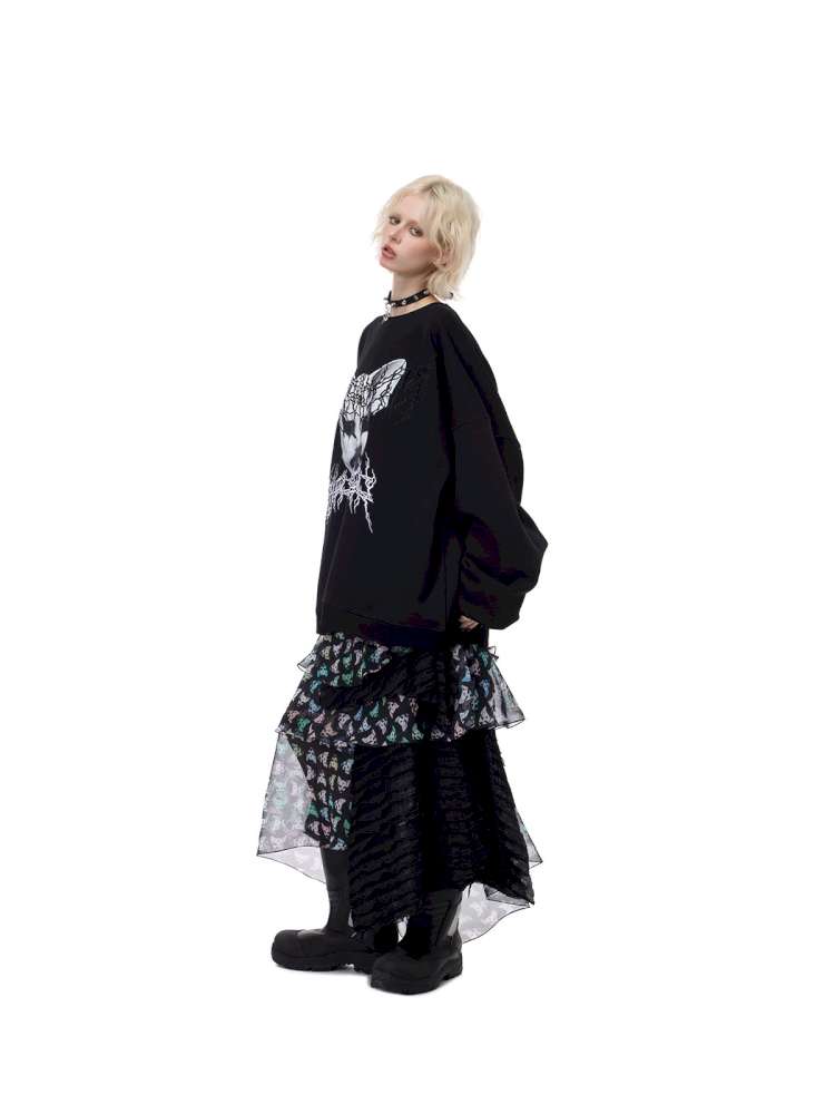 Black Metal Mesh Star Skirt【s0000015125】