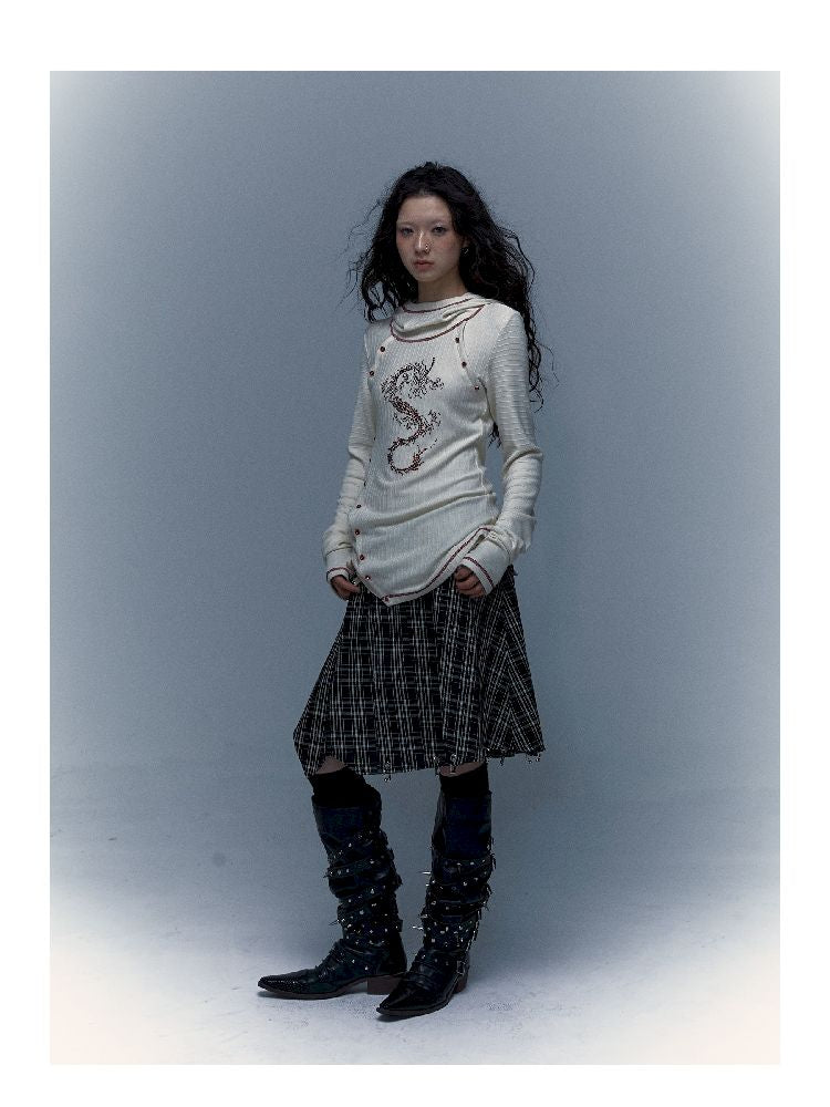 Peplum irregular pleated bustier midi skirt【s0000005970】