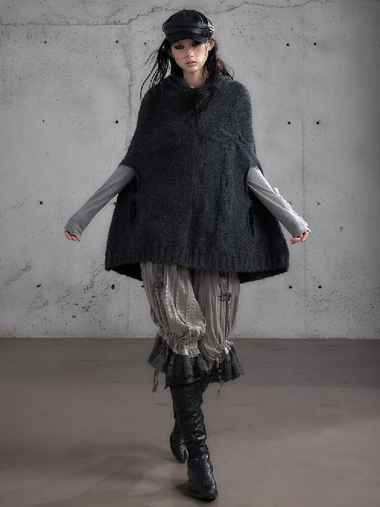 Twisted Knit Wool Cape Jacket【s0000019160】