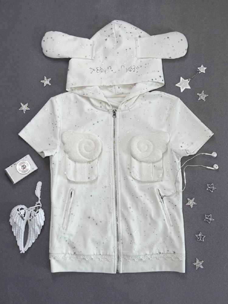 Hot Rhinestone White Vest Jacket【s0000012334】