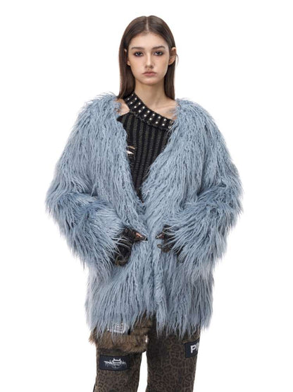 Pink Blue Sheep Fur Gal Jacket【s0000015133】
