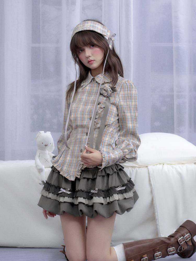 Bow flower bud skirt【s0000014375】