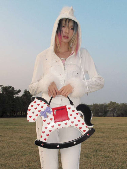 Horse Rolling Trojan Tote Bag【s0000015381】