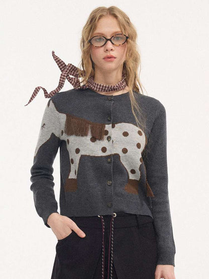 Polka Dot Pony Knit Cardigan【s0000015403】