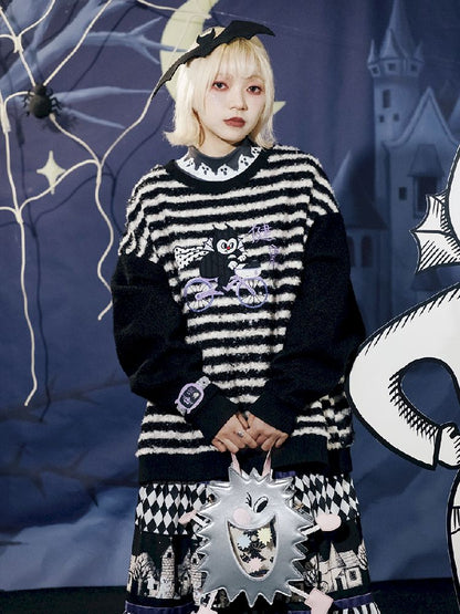 Striped Plush Colorblock Sweatshirt【s0000011560】