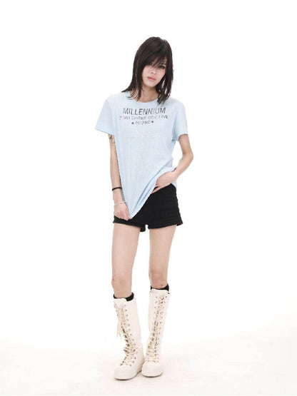 Snowflake Cotton Destruction T-Shirt【s0000018213】