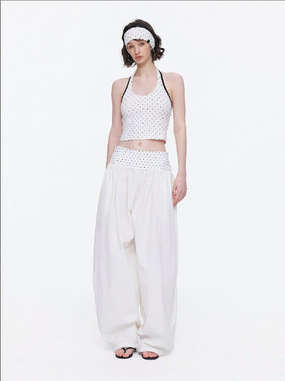 Backless Bandeau Wide Waist Pants【s0000015920】