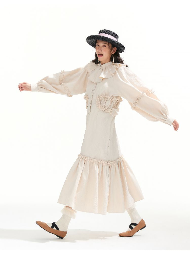 큰 소매 느슨한 밑단 드레스 [S0000011316]