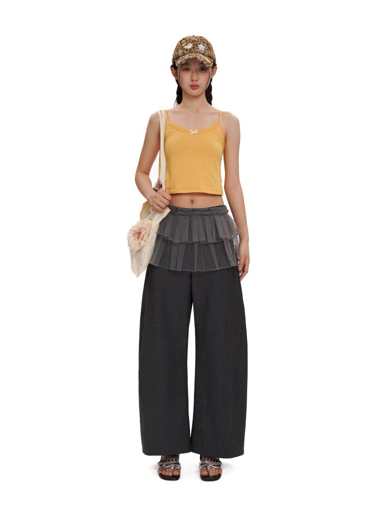 Micro Machete Draped Wide Leg Western Trousers【s0000012507】