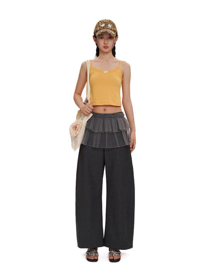 Micro Machete Draped Wide Leg Western Trousers【s0000012507】