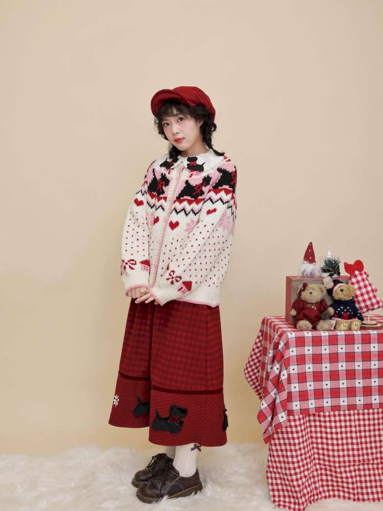 Plaid Patchwork Puppy Octagonal Hat【s0000015102】