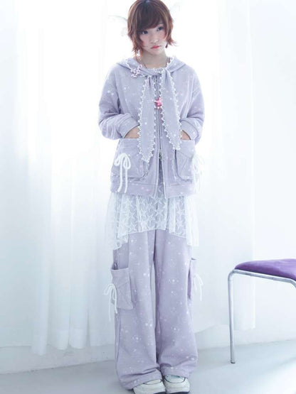 Dream Core Lace Straight Sweatpants【s0000014695】