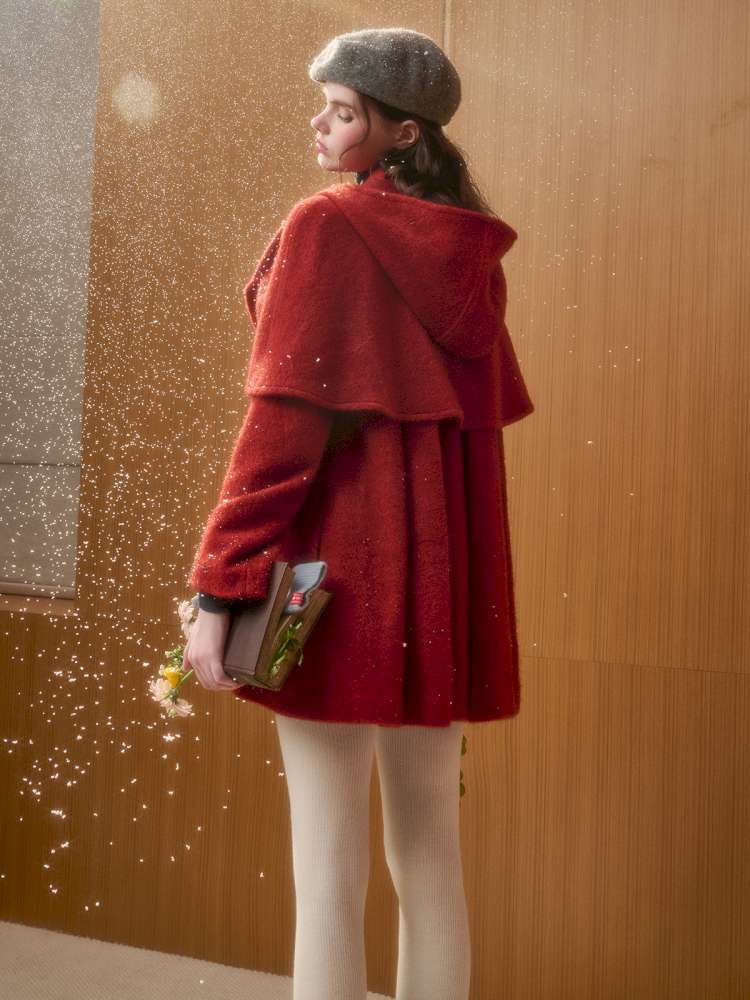 Christmas New Year Woolen Cloak Two-Piece【s0000014892】