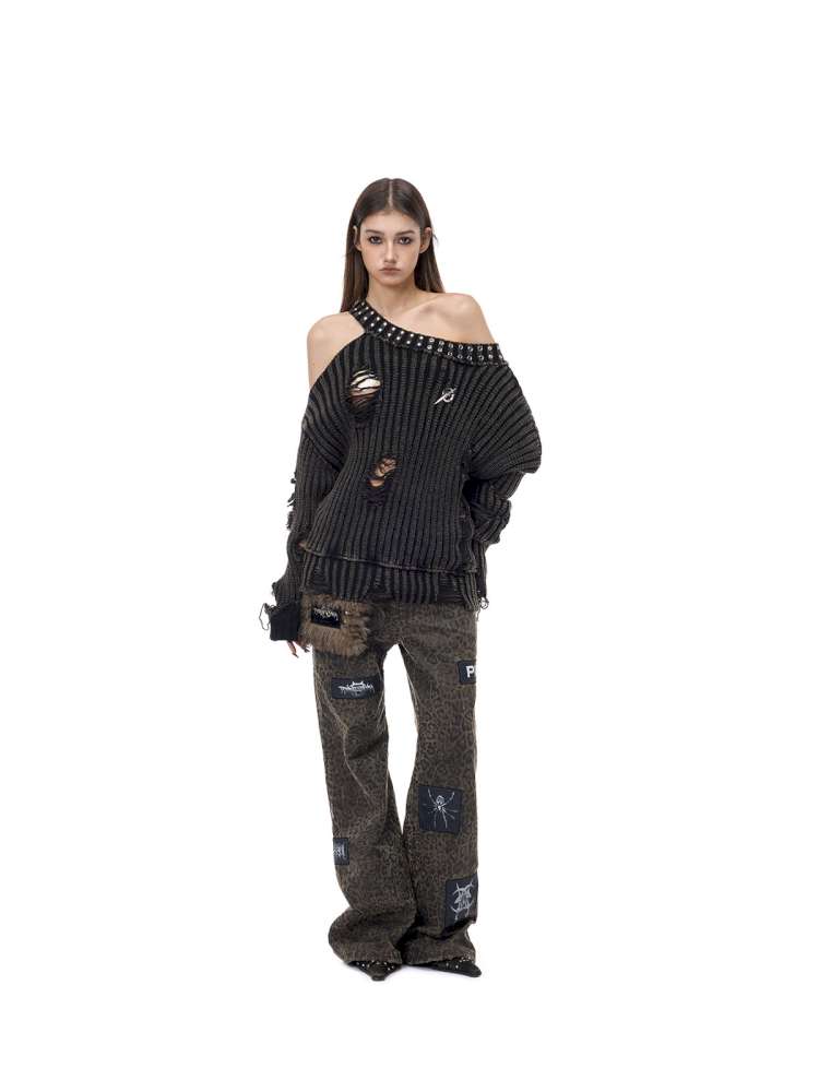 Rivet Destruction Rock Knit Sweater【s0000015119】