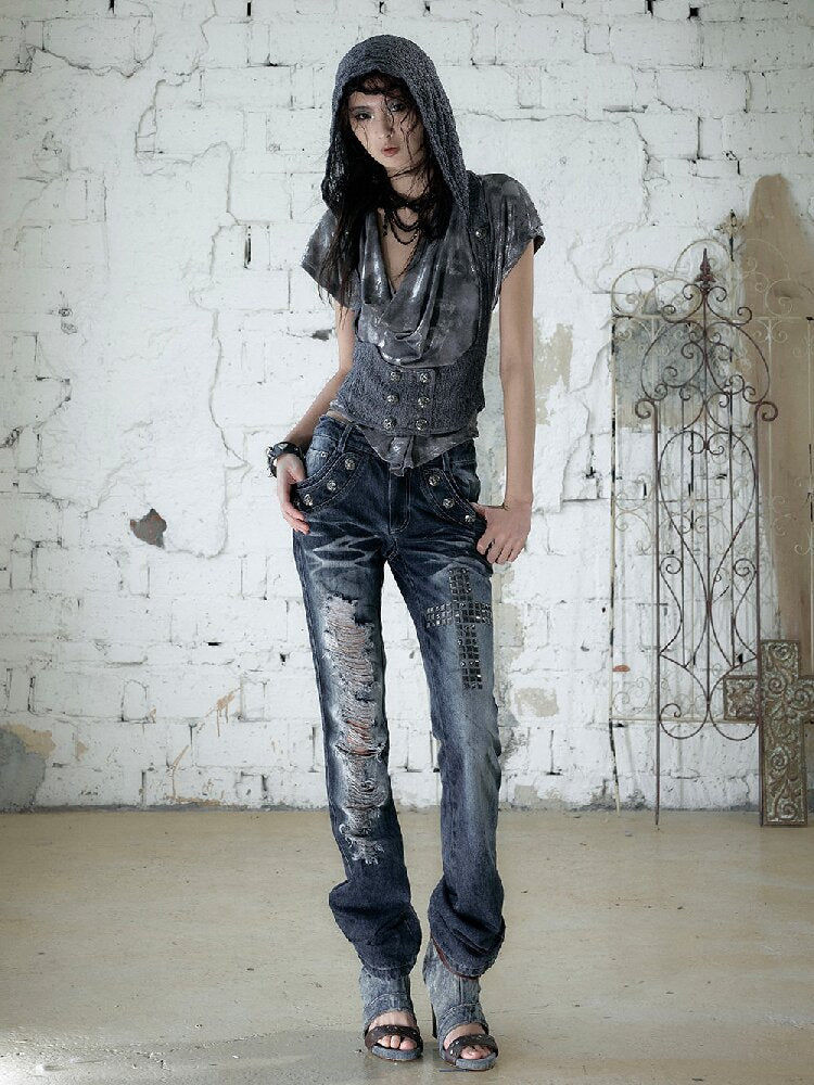 Hot Drill Heavy Wash Denim Pants【s0000016977】