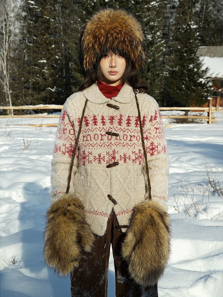 Knitted plush gloves 【s0000006016】