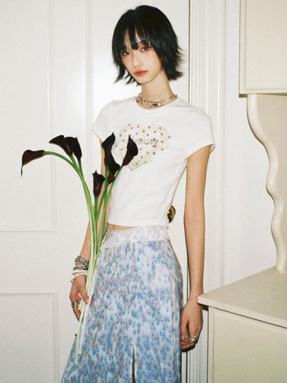 Paper Tape Heart Short-Sleeve T-Shirt【s0000012960】