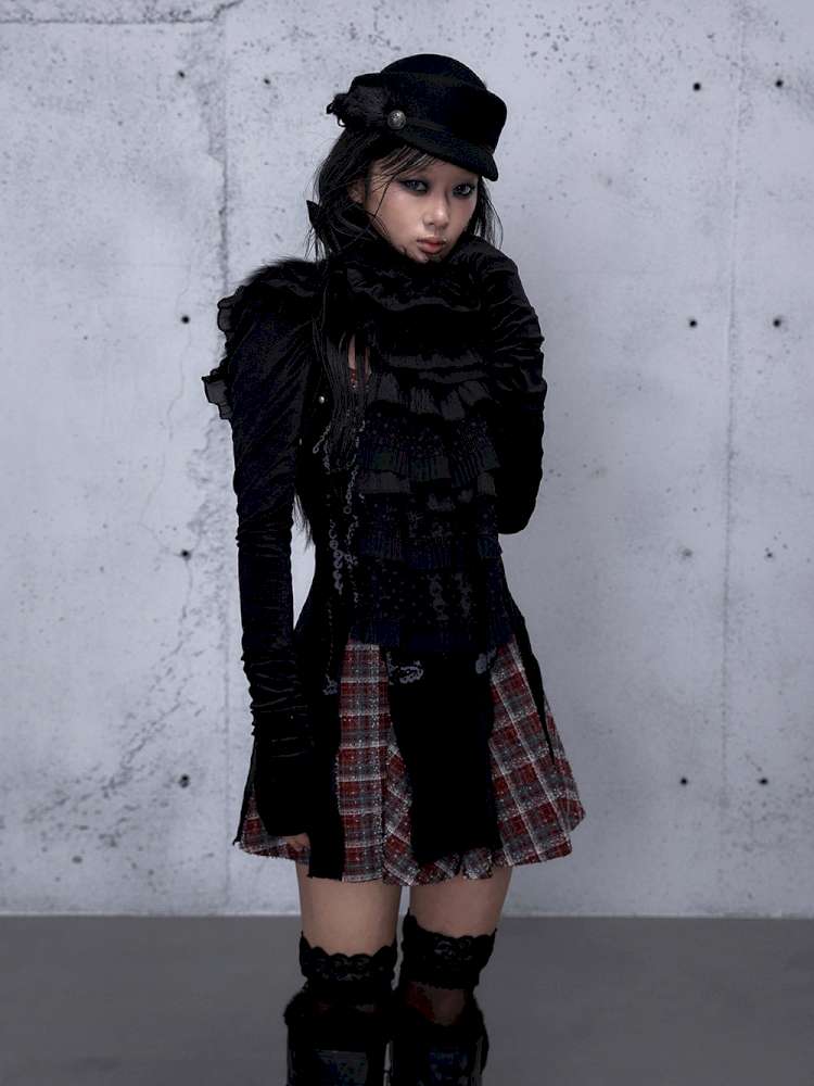 Court Lace Layering Furry Scarf【s0000014932】