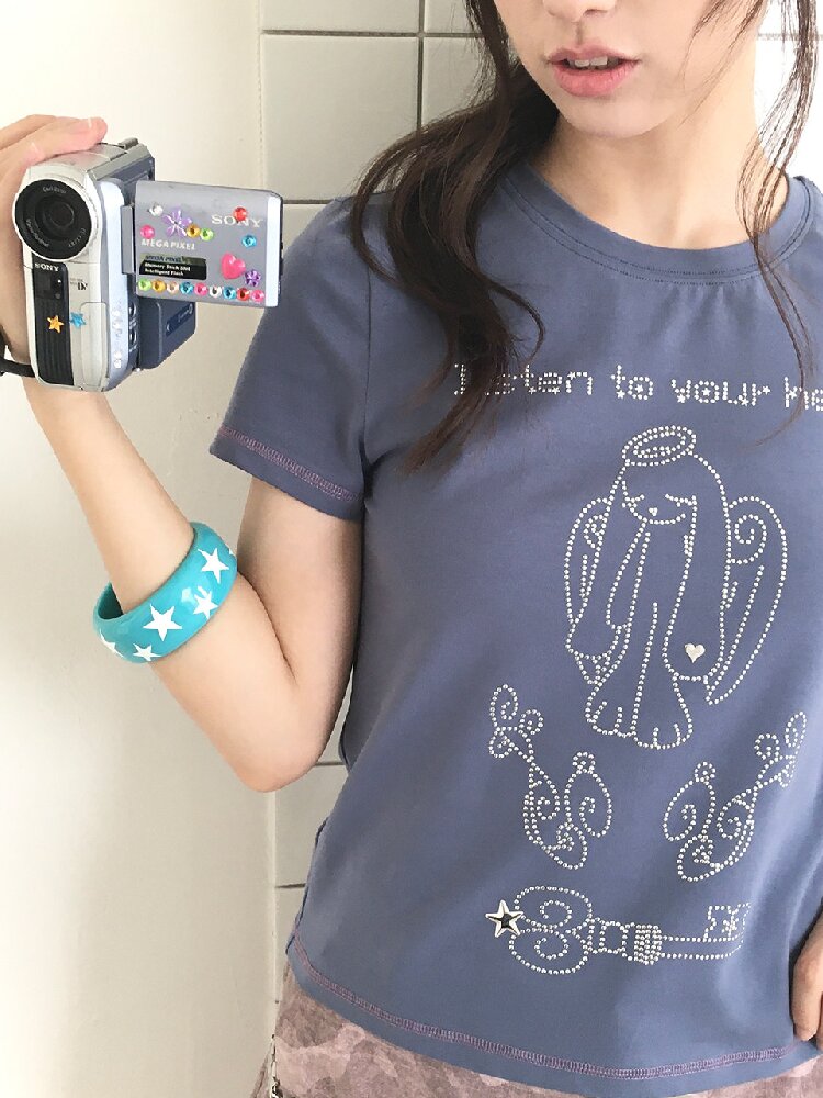 Millennium Navy Angel Rabbit T-shirt【s0000017474】