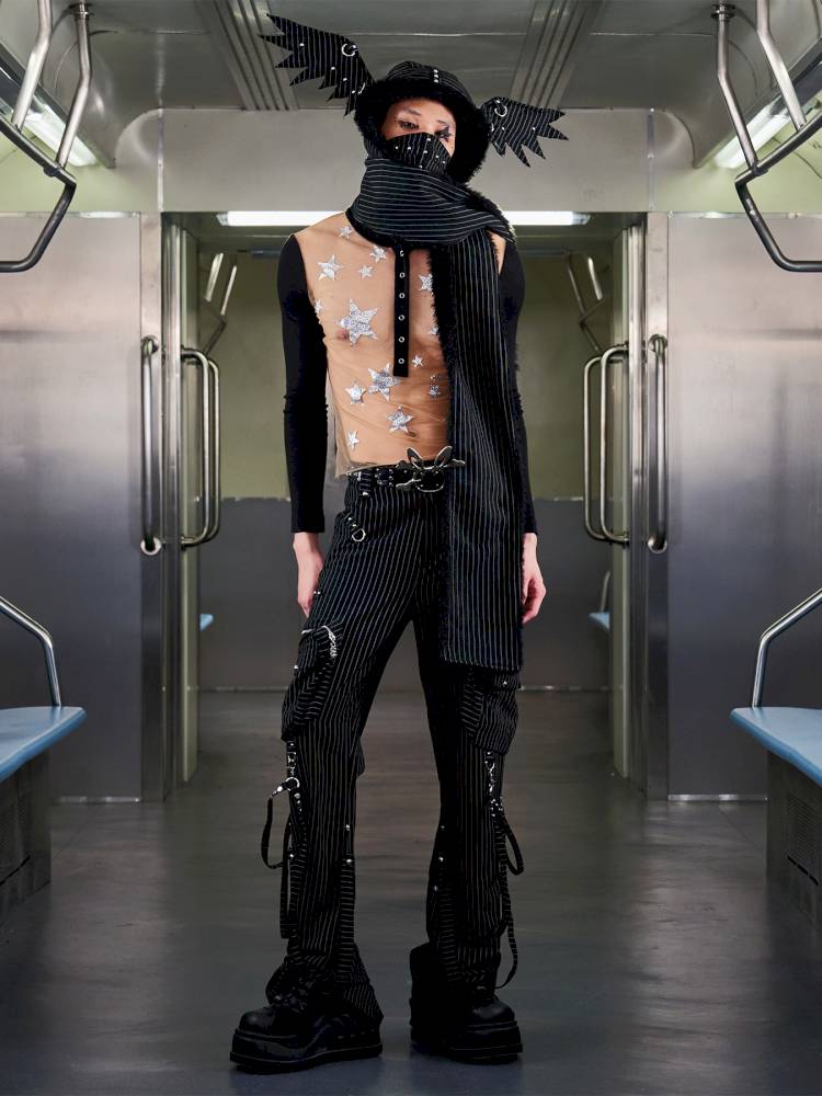 Mesh-Panel Long-Sleeve Top【s0000014416】