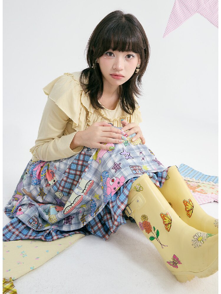 Plaid Ruffled High Waisted Skirt【s0000018369】