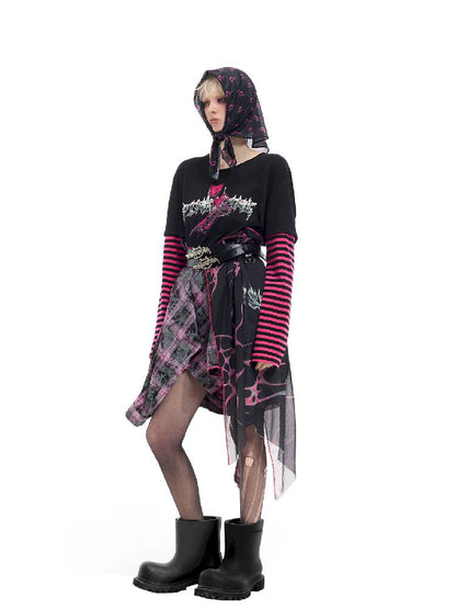 Patchwork Mesh Spice Dress【s0000012065】
