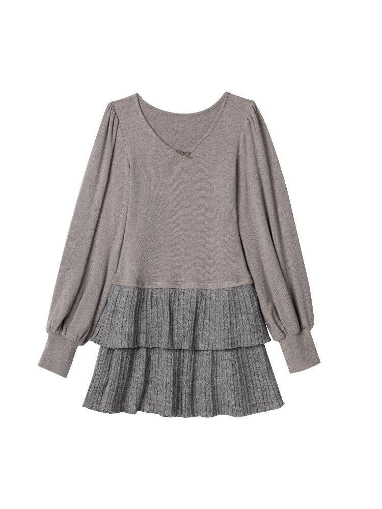 Lantern Patchwork Knitted Skirt【s0000015882】