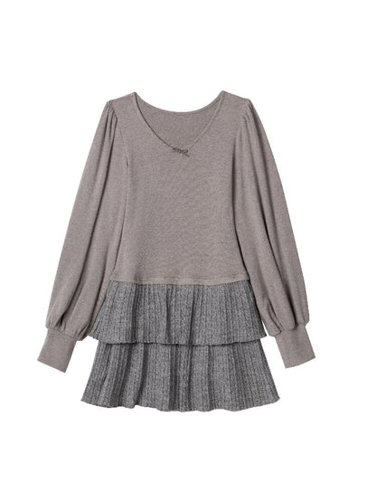 Lantern Patchwork Knitted Skirt【s0000015882】