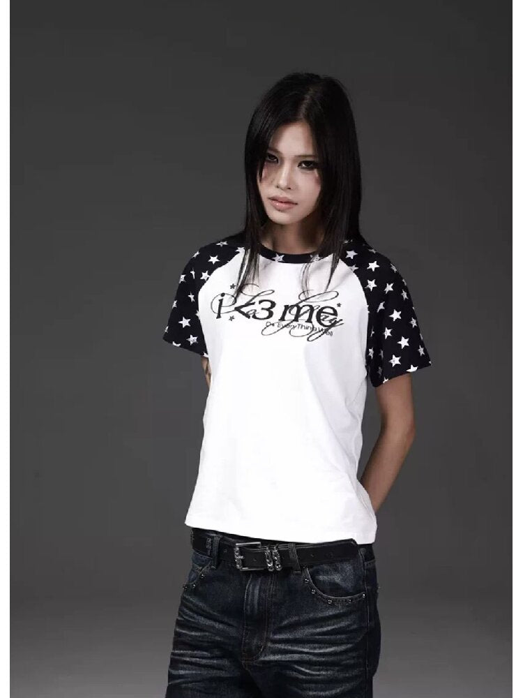 Star Print Raglan Street Tee【s0000018259】