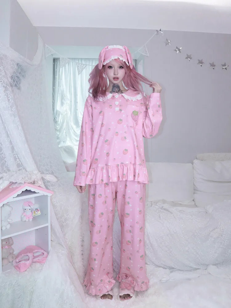 Strawberry Star Pajama Set【s0000013969】
