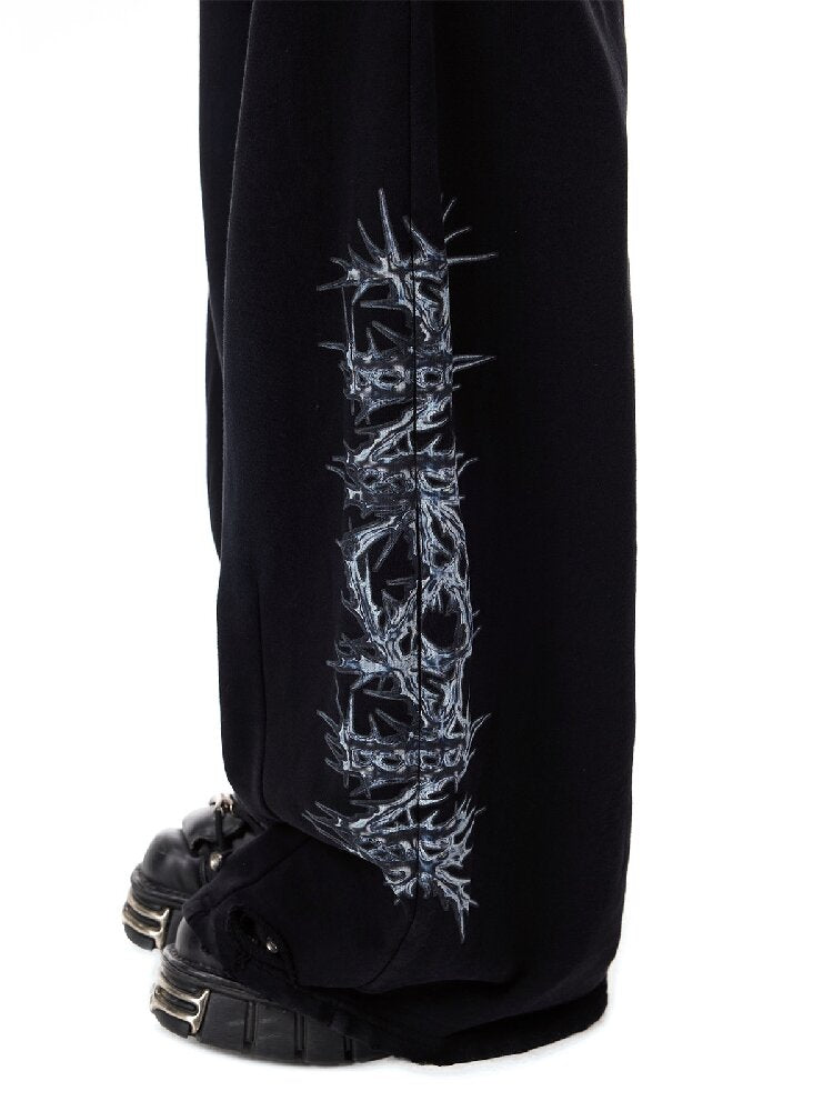 Rhinestone Camo Riveted Sweatpants【s0000017727】