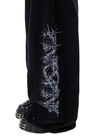 Rhinestone Camo Riveted Sweatpants【s0000017727】