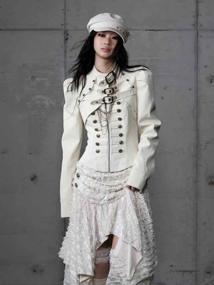 Stand Collar Ultra-Short Leather Jacket【s0000013950】