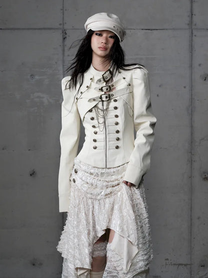 Stand Collar Ultra-Short Leather Jacket【s0000013950】