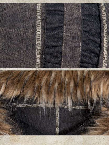 Lantern Sleeve Hooded Sweatshirt Jacket【s0000014493】