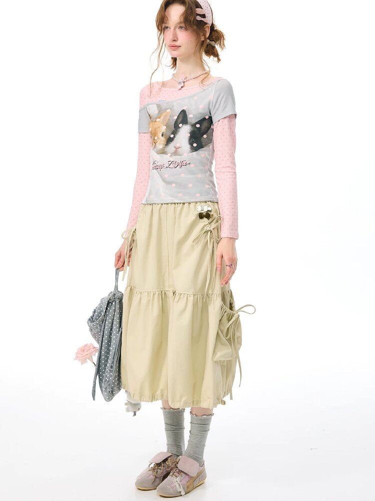 Pocket Drawstring Midi Skirt【s0000017888】