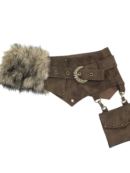 Patchwork Fringe Pocket Waist Belt【s0000013964】