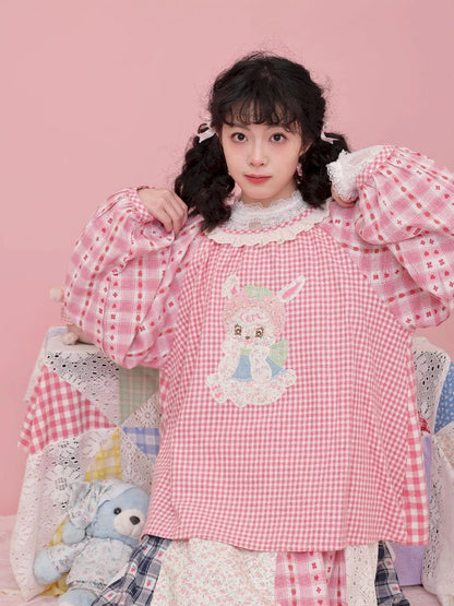 Strawberry Bunny Balloon Sleeve Shirt【s0000012017】