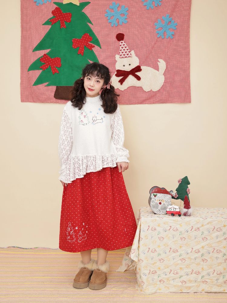 Embroidery Childish White Knit Sweater【s0000011199】