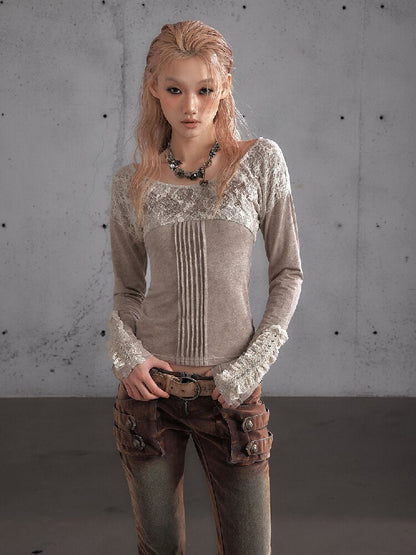 Lace Embroidered Knit Sweater【s0000019159】