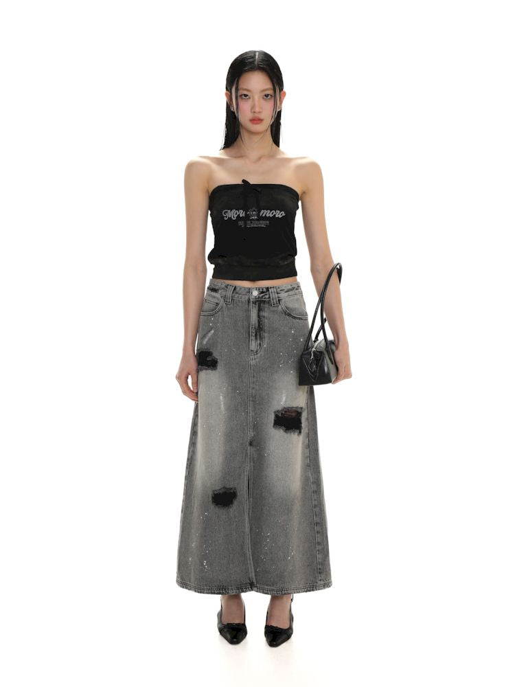 Drawstring Badge Printing Tie Bandage Tank Top【s0000008654】