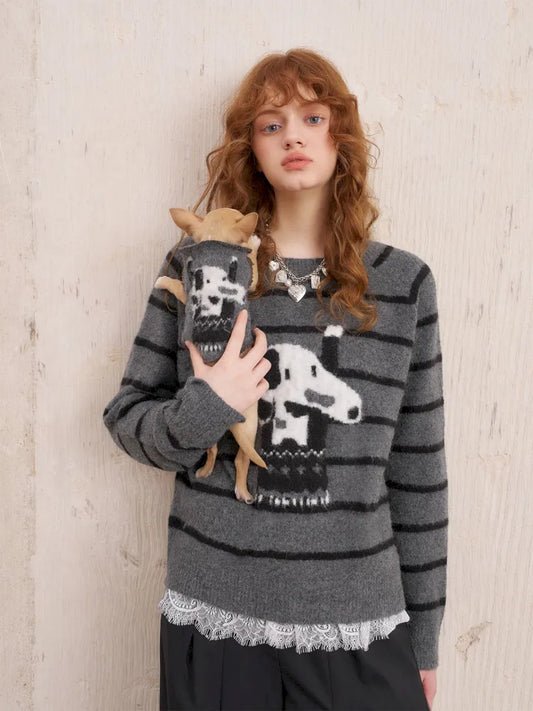 Long-Sleeve Knit Pullover Sweater【s0000014087】